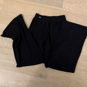 Tiger Friday Ribbed Black Wide-Leg Pants CL